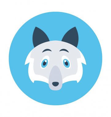 Fox düz vektör simgesi