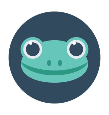 Kurbağa düz vektör simgesi