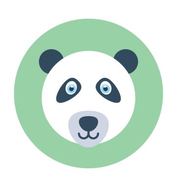 Panda düz vektör simgesi