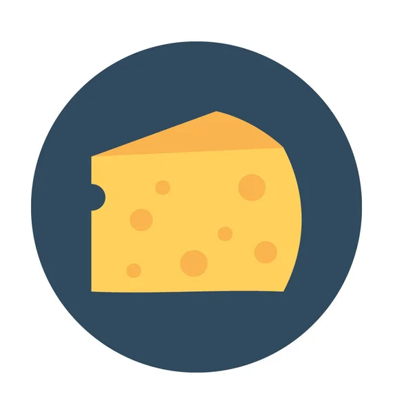 Queso Plano Vector Icono — Archivo Imágenes Vectoriales