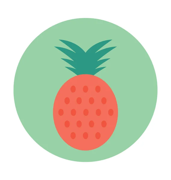 Ananas Vecteur Plat Icône — Image vectorielle