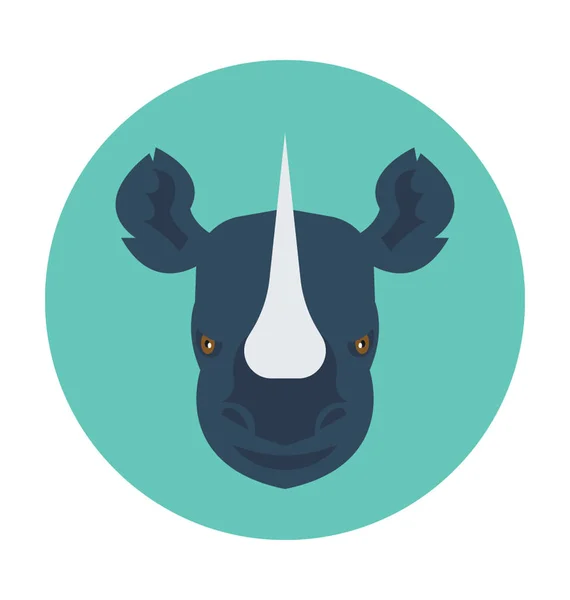 Icône vectorielle plate Rhinocéros — Image vectorielle