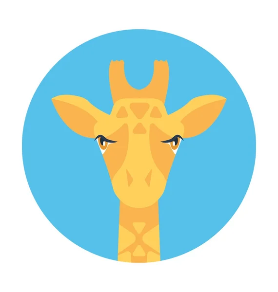 Giraffe flache Vektor-Symbol — Stockvektor