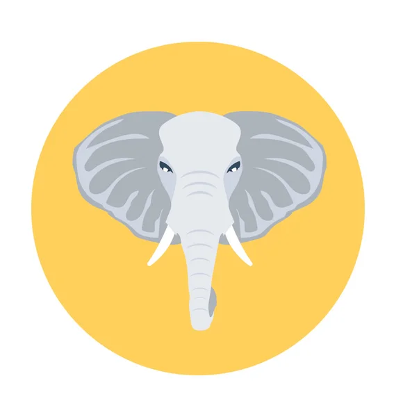 Elefante plano Vector icono — Vector de stock