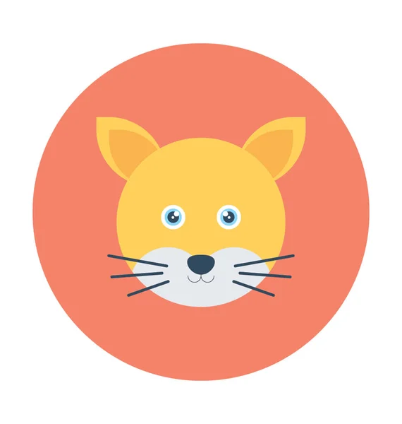 Icono de vector plano Cat — Vector de stock