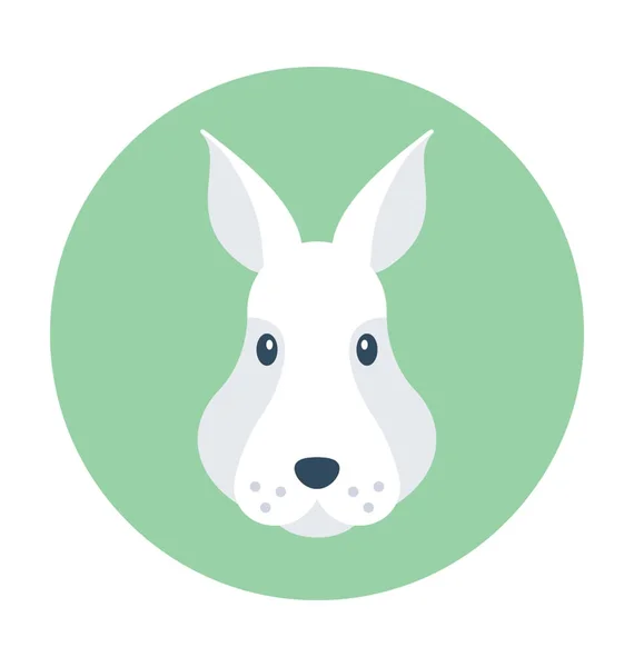 Icône vectorielle plate de lapin — Image vectorielle