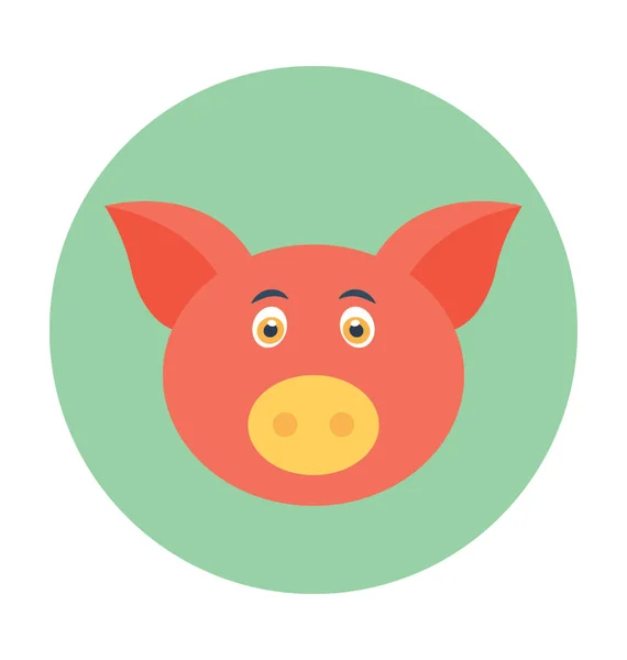 Wild Boar Flat Vector Icon — Stock Vector