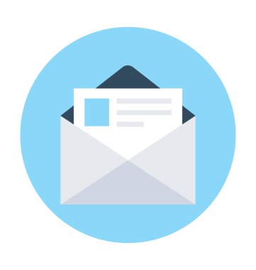 Zarf düz vektör simgesi