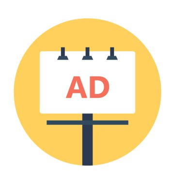 Billboard düz vektör simgesi