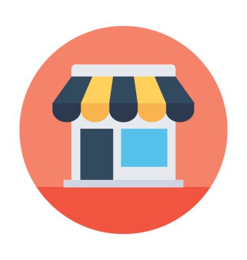 dükkan düz vektör simgesi