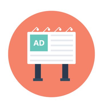 Billboard düz vektör simgesi