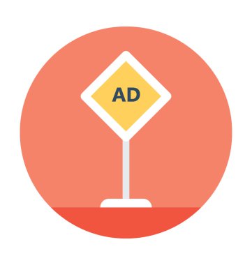 Yol reklam vektör simgesi