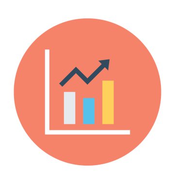 istatistik düz vektör simgesi