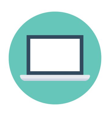 Laptop Düz Vektör Simgesi