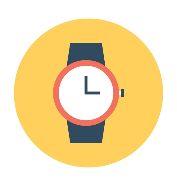 Reloj de pulsera icono vector plano — Vector de stock