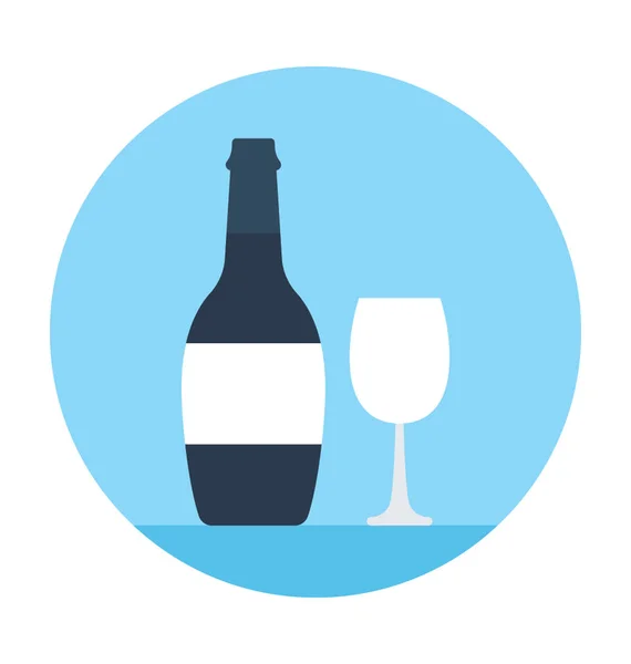 Wine Flat Vector Icon — Stock Vector