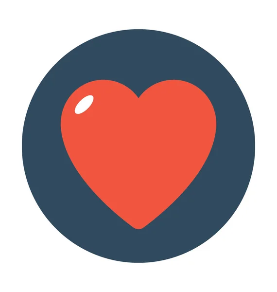 Corazón plano vector icono — Vector de stock