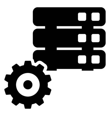 Veritabanı yönetimi glif simgesini