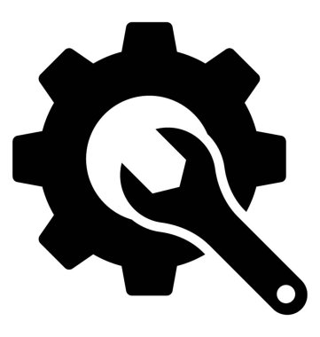Teknik araçlar glif simgesi