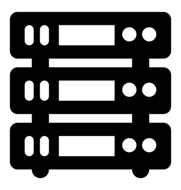 Sunucu glif vektör simgesi