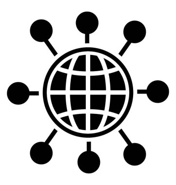 Küresel ağ glif simgesini