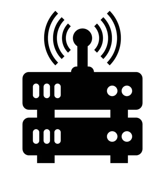 Wireless Database Glyph Icon — Stock Vector