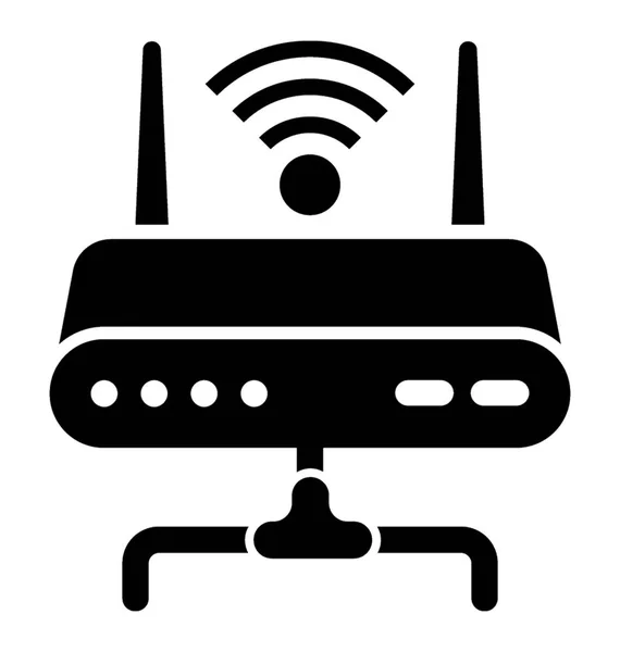 Draadloze Modem Glyph Pictogram — Stockvector