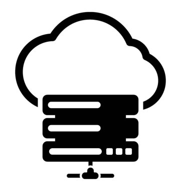 Bulut sunucu glif simgesi