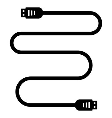 Veri kablosu glif simgesi