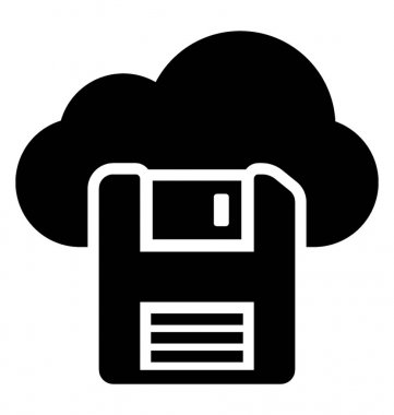 Bulut sürücü glif simgesi