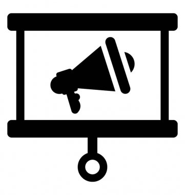 Pazarlama glif vektör simgesi