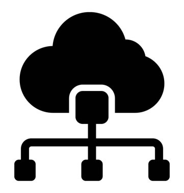 Bulut ağ glif simgesini