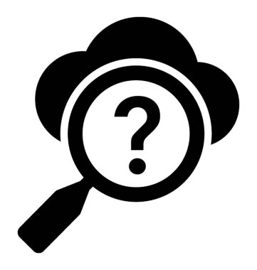 Bulut arama glif simgesi