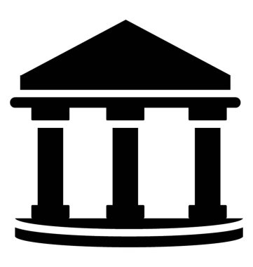 Mahkeme glif vektör simgesi