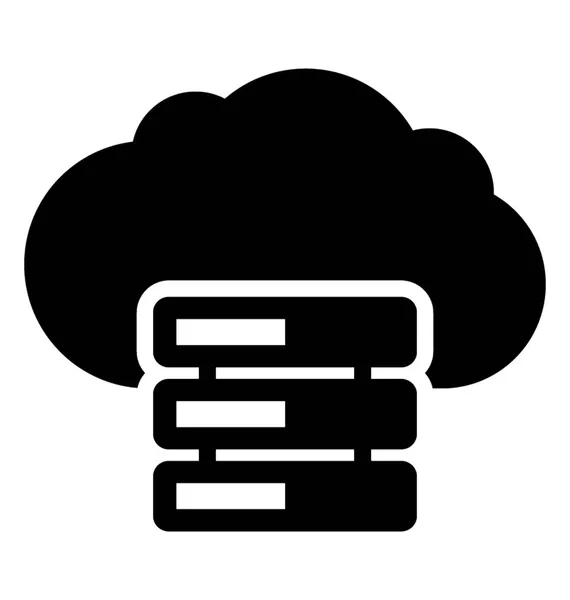 Icona Glyph Archiviazione Cloud — Vettoriale Stock