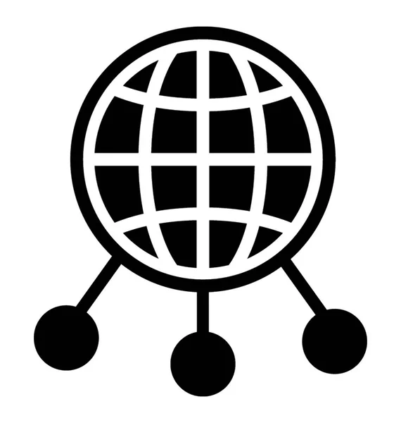 Ikona Internet Połączenia Glifów — Wektor stockowy