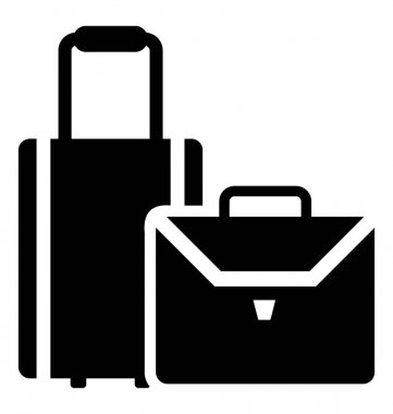Bagaj glif vektör simgesi