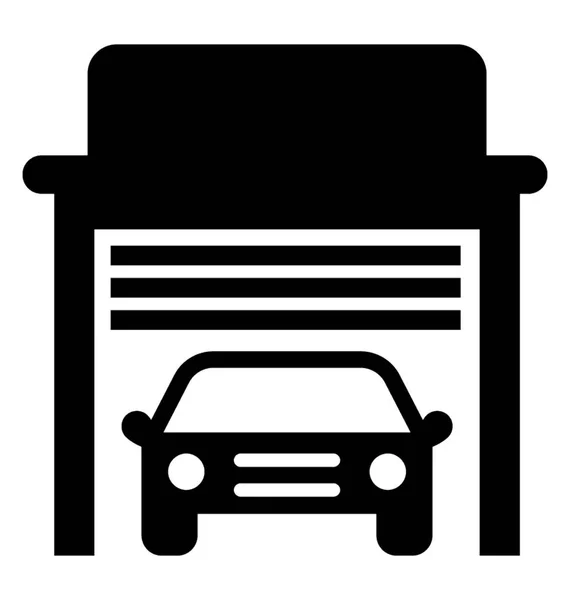 Garage Glyph Vector Icon — Stockvector