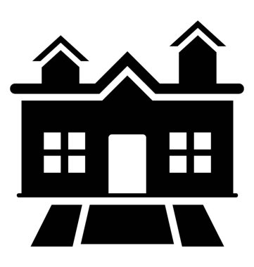 Ev glif vektör simgesi