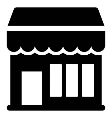 Mağaza glif vektör simgesi