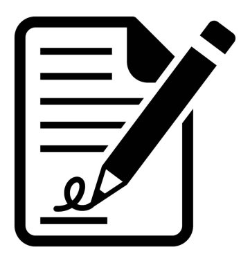 Sözleşme imzalama glif simgesi