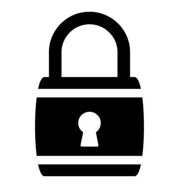 Asma kilit glif vektör simgesi