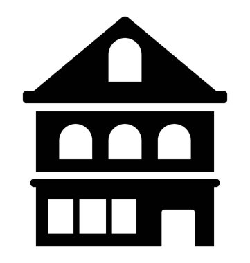 Ev yapı glif simgesi