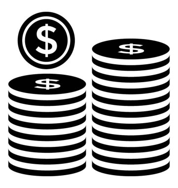 Dolar paraları glif simgesi