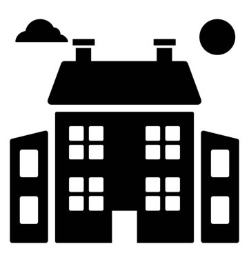 Bina glif vektör simgesi