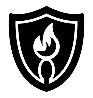 Yangın koruma glif simgesi