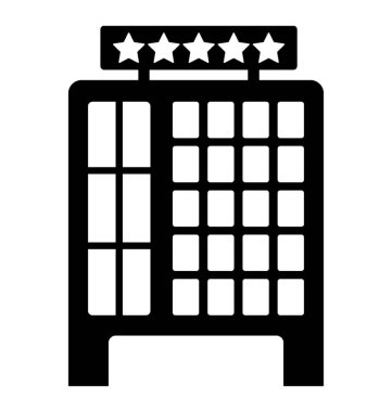 Beş yıldızlı otel glif simgesi