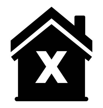 Ev kullanılamaz glif simgesi