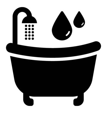 Banyo glif vektör simgesi