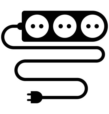 Soket glif vektör simgesi